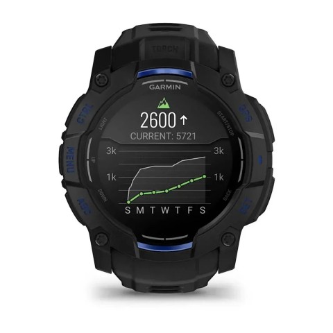 Смарт-годинник Garmin Instinct 3 (50 мм) AMOLED чорний/синя блискавка