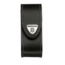 Чехол Victorinox поясной черный кожаный с фонариком (91 мм, 2-4 слоя)