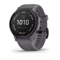 Смарт-часы Garmin fenix 6S Pro Solar Edition аметистово-стальные с серым замшевым ремешком