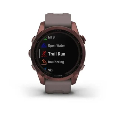 Смарт-годинник Garmin fenix 7S Sapphire Solar темно-бронзовий титановий з глиняно-сірим ремінцем