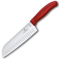 Кухонний ніж Victorinox SwissClassic Santoku лезо 17см ріфл. з черв. ручкою (блістер)