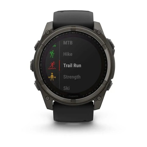 Смарт-годинник Garmin fenix 8 (51 мм) Sapphire Solar карбоново-сірий DLC титан чорний/гравійно-сірий