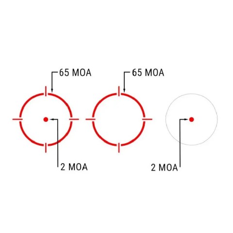 Приціл коліматорний Holosun AEMS точка 2 MOA + коло 65 МОА