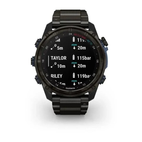 Смарт-годинник Garmin Descent Mk3i (51 мм) карбоново-сірий DLC титановий з DLC титановим ремінцем і Descent T2 Transceiver
