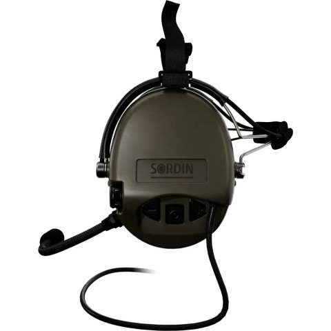 Навушники активні Sordin Supreme MIL CC з заднім тримачем. Зелений