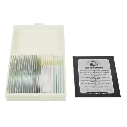 Набір мікропрепаратів KONUS Ботаніка: Гриби, лишайники і мох (15 шт.)