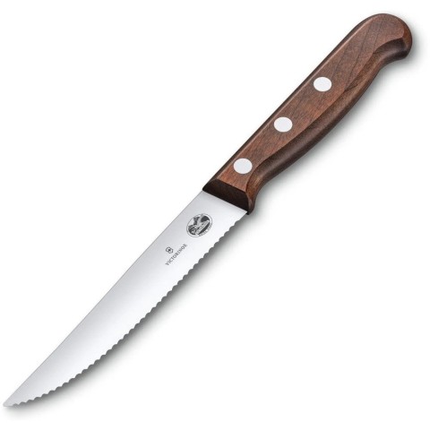 Набір кухонний Victorinox Wood Steak Set 2 ножа лезо 12см хвил. з дерев. ручкою у подар.упак.