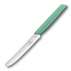 Нож столовый Victorinox Swiss Modern 11 см, серрейтор, скругленный, мятный