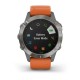 Смарт-часы Garmin fenix 6 Pro Sapphire титановые с темно-оранжевым ремешком