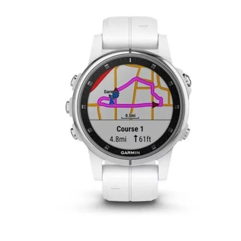 Смарт-годинник Garmin fenix 5S Plus Sapphire білий з білим ремінцем