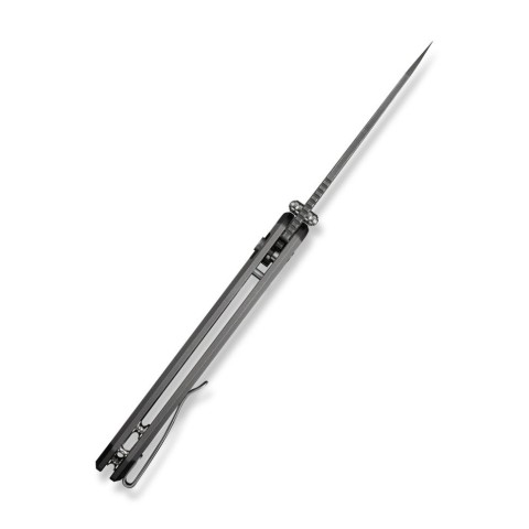 Ніж складаний туристичний Civivi Pragma Prime, (8.9 см) Damascus / Aluminum сірий