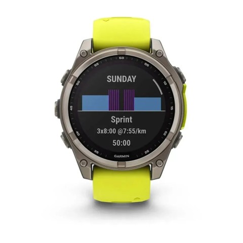 Смарт-годинник Garmin fenix 8 (47 мм) Sapphire Solar титан яскраво-жовтий/графітовий