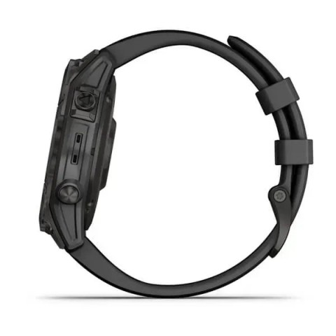 Смарт-часы Garmin fenix 7 Sapphire Solar карбоново-серые титановые DLC с черным ремешком