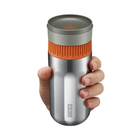 Портативна еспресо-кавоварка Wacaco Nanopresso сіра, механічна, для меленої кави