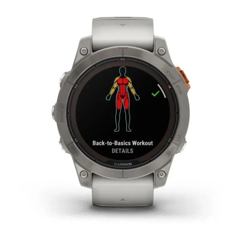 Смарт-часы Garmin fenix 7 Pro Sapphire Solar Edition титановые с туманно-серым/темно-оранжевым ремешком