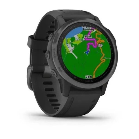 Смарт-годинник Garmin fenix 6S Pro Sapphire сірий DLC з чорним ремінцем