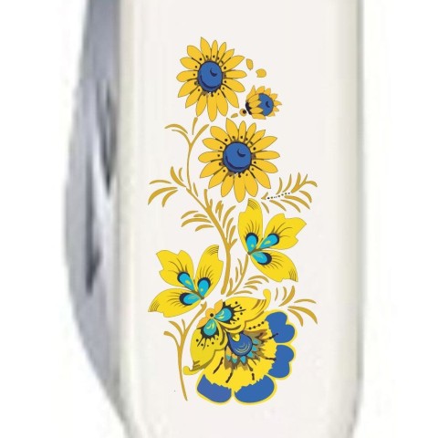 Ніж Victorinox Spartan Ukraine 91мм,12функ,біл ,Квіти