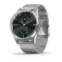 Смарт-годинник Garmin vivomove Luxe зі сріблястими корпусом та ремінцем