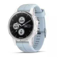 Смарт-часы Garmin fenix 5S Plus белые с серо-голубым ремешком