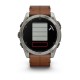 Смарт-годинник Garmin fenix 8 AMOLED (51 мм) Sapphire титановий з каштановим шкіряним ремінцем