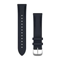 Быстросменные ремешки Garmin из кожи (20 мм) темно-синие с тиснением и серебристой фурнитурой