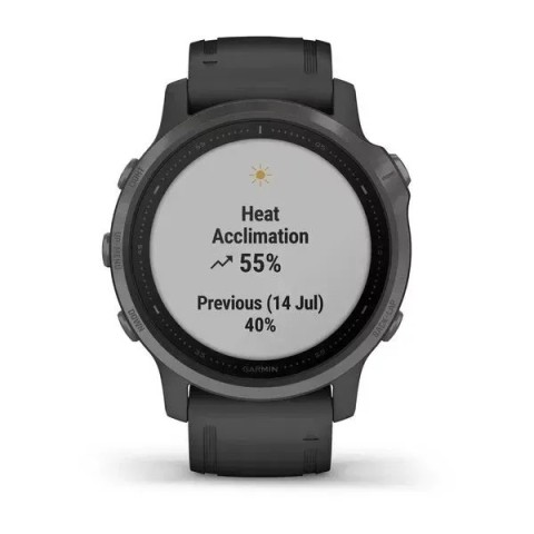 Смарт-часы Garmin fenix 6S Pro Sapphire серые DLC с черным ремешком