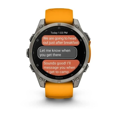 Смарт-годинник Garmin fenix 8 AMOLED (47 мм) Sapphire титан помаранчевий/графіт