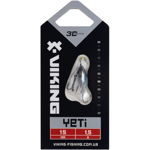 Балансир Viking Fishing Yeti Ice Jig 15mm 1.5g #03 Light Blue Glam