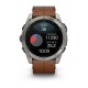 Смарт-часы Garmin fenix 8 AMOLED (51 мм) Sapphire титановый с каштановым кожаным ремешком