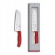 Ніж кухонний Victorinox SwissClassic Santoku Fluted, 17 см, червоний, подар. кор.