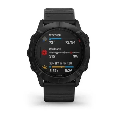Смарт-часы Garmin fenix 6X Pro черные с черным ремешком
