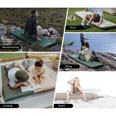 Матрац ортопедичний самонадувний одномісний  Naturehike CNK2450WS020, 200х63х10 см, темно-зелений