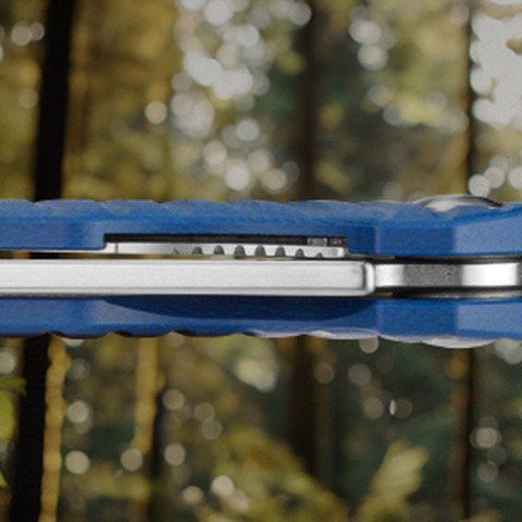 Ніж складаний туристичний Ruike P122-ME, (9.2 см) 14C28N / мікарта синій