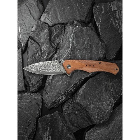Ніж складаний туристичний Civivi Photonix, (9.4 см) Damascus / Guibourtia Wood