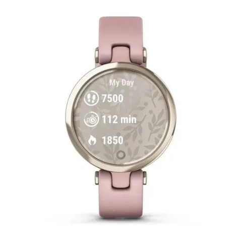 Смарт-часы Garmin Lily Sport с кремово-золотистым безелем, розовым корпусом и силиконовым ремешком