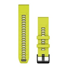Ремінці для годинника Garmin QuickFit 22 силіконові яскраво-жовті/графітові