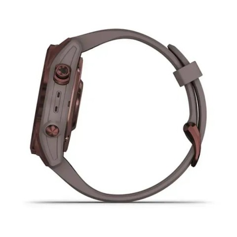 Смарт-годинник Garmin fenix 7S Sapphire Solar темно-бронзовий титановий з глиняно-сірим ремінцем