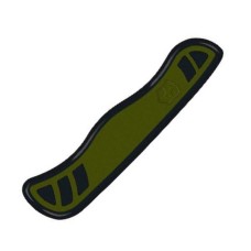 Накладка на ніж Victorinox 111мм green,black передня з лого (V+)