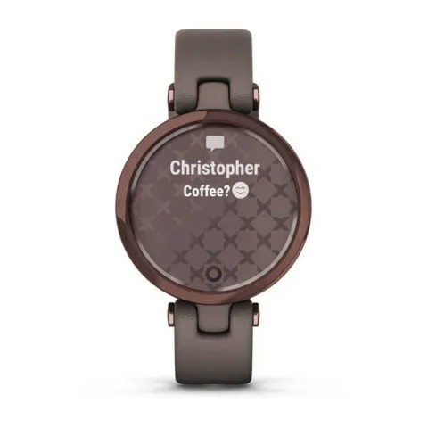 Смарт-часы Garmin Lily Classic с темно-бронзовым безелем, корпусом Paloma и итальянским кожаным ремешком