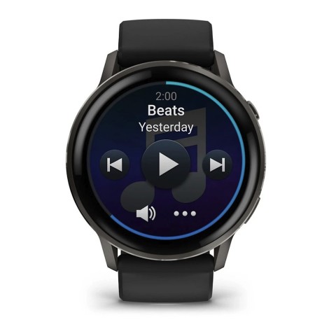 Спортивний годинник Garmin Venu 4 45 мм Black із чорним силіконовим ремінцем 010-03014-00