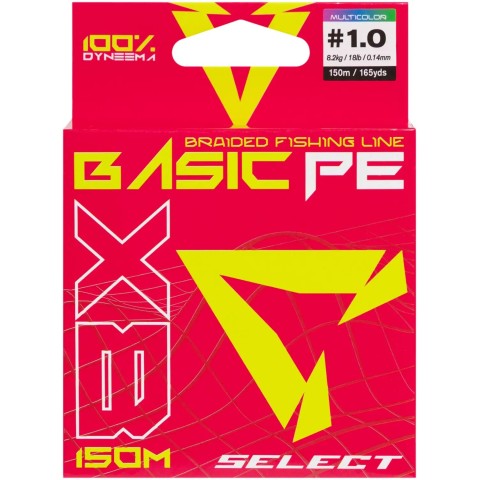 Шнур Select Basic PE 8X Multicolor 150m #1.0/0.14mm 18lb/8.2kg
