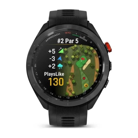 Смарт-часы Garmin Approach S70 (47 мм) с черным керамическим безелем и черным ремешком