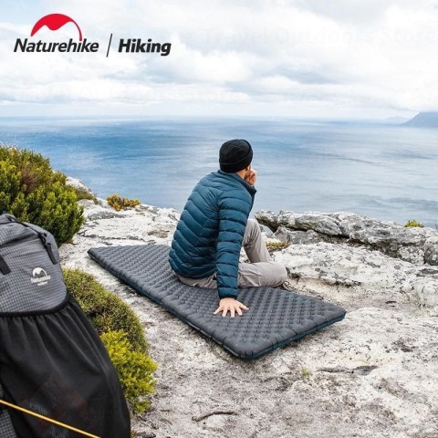 Матрац туристичний надувний одномісний Naturehike CNH22DZ018, надлегкий, 183x64x7 см, зелений, для туризму із мішком для надування