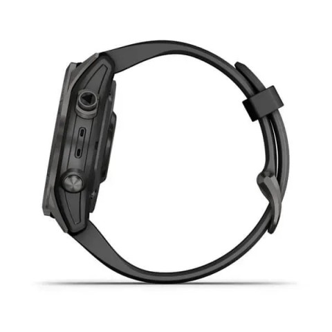 Смарт-часы Garmin fenix 7S Sapphire Solar карбоново-серые титановые DLC с черным ремешком