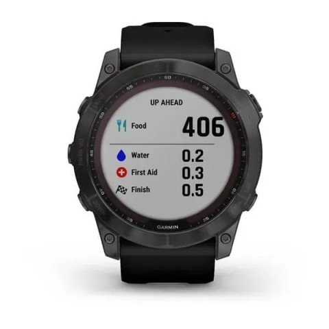 Смарт-годинник Garmin fenix 7X Sapphire Solar карбоново-сірий титановий DLC з чорним ремінцем