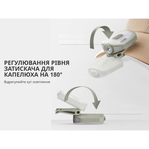 Ліхтар з кліпсою Naturehike NH21ZM013, бежевий