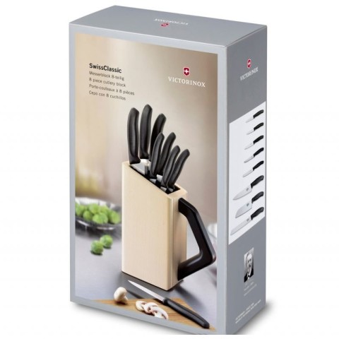 Набір кухонний Victorinox SwissClassic Cutlery Block 8шт з чорн. ручкою з підставкою (8 ножів)