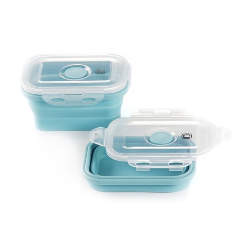 Ланчбокс складаний з кришкою-засувкою блакитний СИЛА (350 мл)