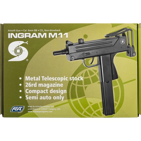 Пистолет-пулемет страйкбольный ASG Cobray Ingram M11 CO2 кал. 6 мм