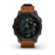 Смарт-годинник Garmin epix Gen 2 Sapphire чорний титановий з каштановим шкіряним ремінцем